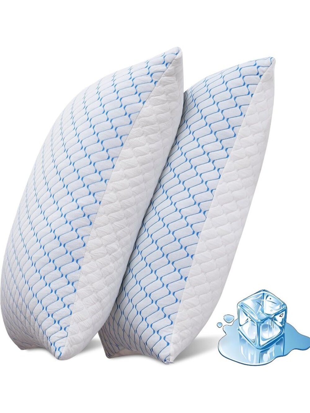 〽️Memory Foam Pillows King Size Set of 2 Cooling Adjustable Bed Pillows for Pain